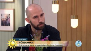 Bild på Emil Persson i Nyhetsmorgon på TV4