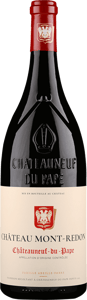 En flaska med Château Mont-Redon Châteauneuf-du-Pape 2018, ett rött vin från Rhonedalen i Frankrike
