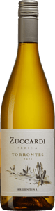 En glasflaska med Zuccardi Serie A Torrontés 2021, ett vitt vin från North i Argentina