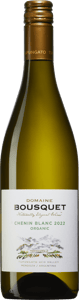 En lättare glasflaska med Domaine Bousquet Chenin Blanc Organic 2022, ett vitt vin från Cuyo i Argentina