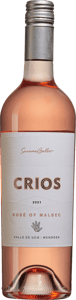 En lättare glasflaska med Crios Rosé of Malbec 2021, ett rosévin från Cuyo i Argentina