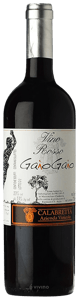 En flaska med Calabretta Gaio Gaio 2021, ett rött vin från Sicilien i Italien