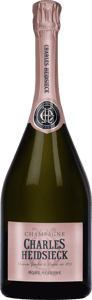 En flaska med Charles Heidsieck Rosé Réserve MV, ett champagne från Champagne i Frankrike