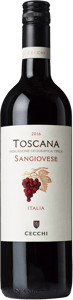 En flaska med Cecchi Toscana Sangiovese 2022, ett rött vin från Toscana i Italien