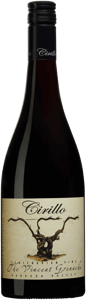 En flaska med Cirillo Estate The Vincent Grenache 2022, ett rött vin från Australien