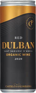 En burk med Dulban Garnacha 2021, ett rött vin från Katalonien i Spanien