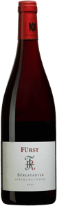En flaska med Weingut Rudolf Fürst Bürgstadter Spätburgunder 2021, ett rött vin från Franken i Tyskland
