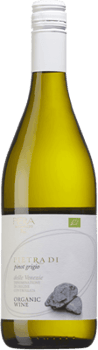 En lättare glasflaska med Pietra Di Pinot Grigio 2021, ett vitt vin från Trevenezie i Italien