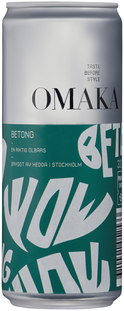 En burk med Omaka Betong, en ljus lager från Stockholms län i Sverige
