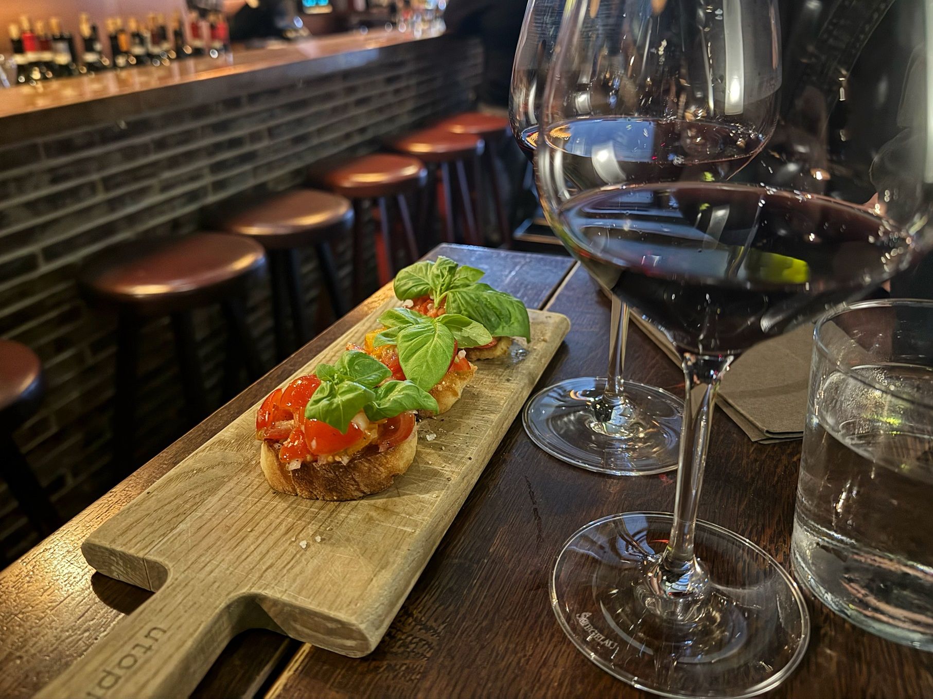 Menyn på Corvina Enoteca