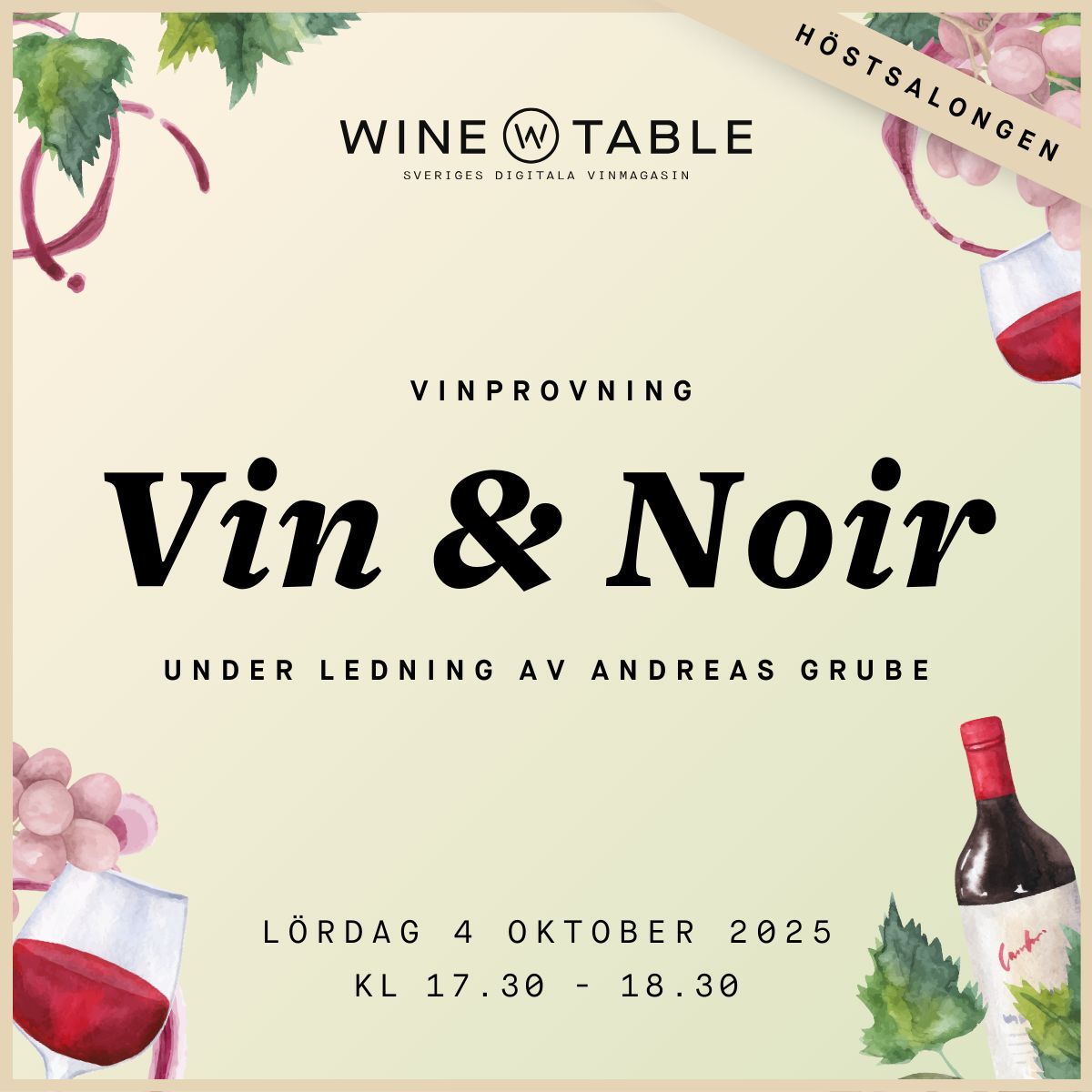 Bild på Vin & Noir med Andreas Grube