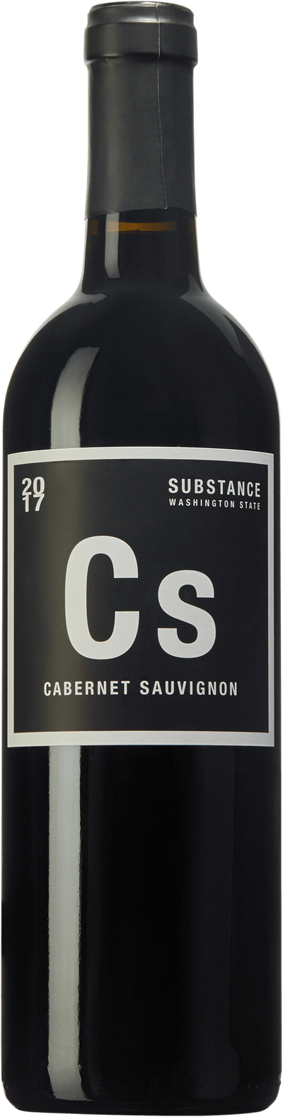 En glasflaska med Substance Cabernet Sauvignon 2019, ett rött vin från Washington State i USA