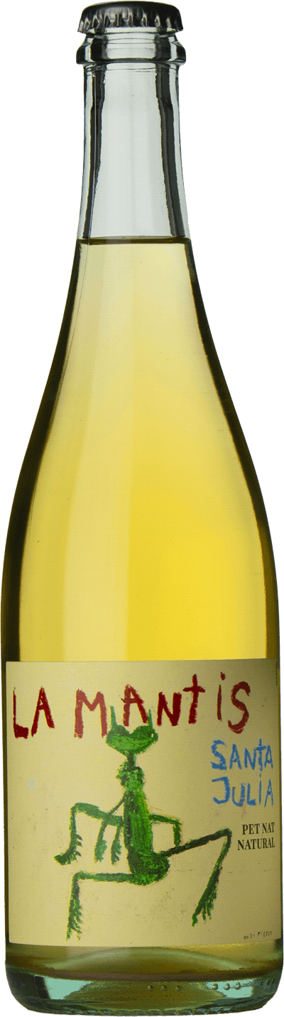 En glasflaska med Bodega Santa Julia La Mantis 2023, ett rött vin från Victoria i Australien