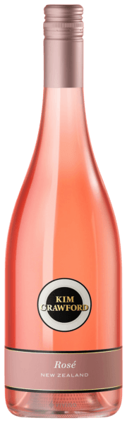 En lättare glasflaska med Kim Crawford Marlborough Rosé 2023, en rosévin från Marlborough i Nya Zeeland