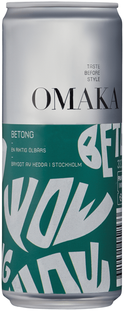 En burk med Omaka Betong, en ljus lager från Stockholms län i Sverige