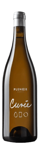 En glasflaska med Plener Cuvée Tri 2020, ett vitt vin från Tjeckien
