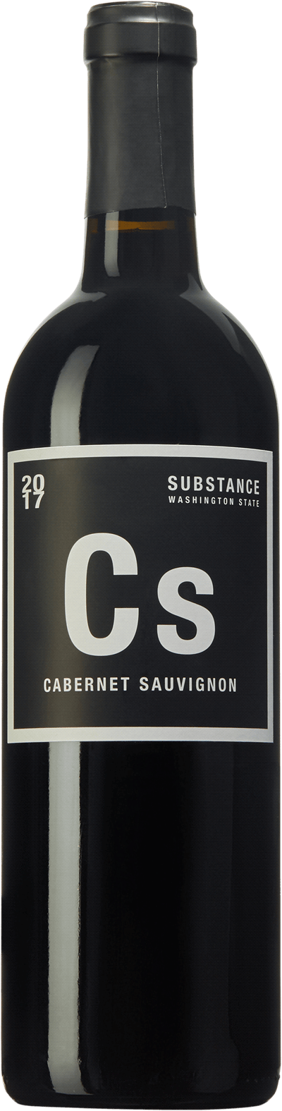 En glasflaska med Substance Cabernet Sauvignon 2019, ett rött vin från Washington State i USA