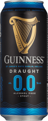 En burk med Guinness Draught Alcohol free, en Öl från Irland