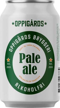 En burk med Oppigårds Pale Ale Alkoholfri, en Öl från Sverige