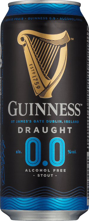 En burk med Guinness Draught Alcohol free, en Öl från Irland