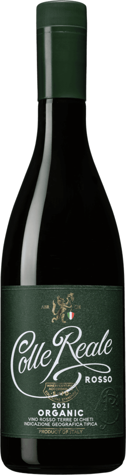 En pet-flaska med Valle Reale Colle Reale Rosso, ett rött vin från Abruzzerna i Italien