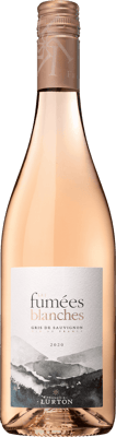 En lättare glasflaska med François Lurton Les Fumées Blanches Rosé, en rosévin från Frankrike
