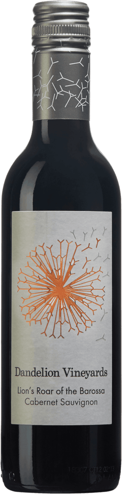 En glasflaska med Dandelion Lion’s Roar of the Barossa Cabernet Sauvignon 2022, ett rött vin från South Australia i Australien