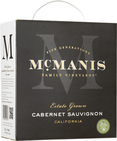En box med McManis Cabernet Sauvignon 2023, ett rött vin från Kalifornien i USA