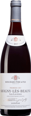 En glasflaska med Bouchard Pere et Fils, Savigny-lès-Beaune Les Lavières, Premier Cru 2018, ett rött vin från Bourgogne i Frankrike