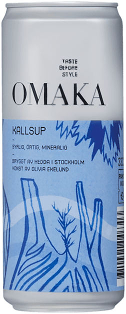 En burk med Omaka Kallsup, en syrlig öl från Stockholms län i Sverige