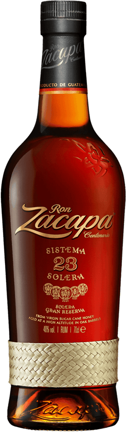 En glasflaska med Ron Zacapa Gran Reserva, en rom från Guatemala