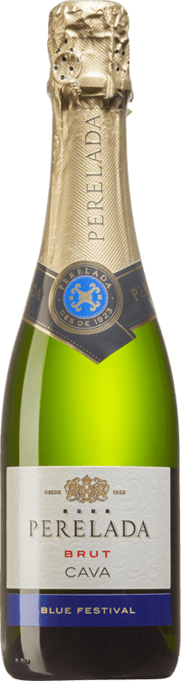 En lättare glasflaska med Castillo Perelada Brut, en mousserande från Cava i Spanien
