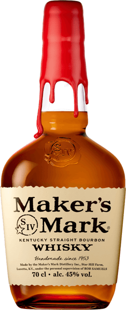En glasflaska med Maker’s Mark, en whisky från Kentucky i USA