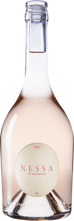 En lättare glasflaska med Nessa Rosé 2023, en rosévin från Frankrike