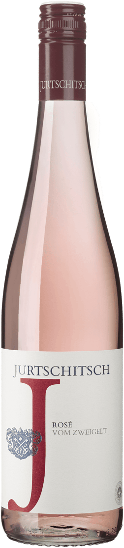 En lättare glasflaska med Jurtschitsch Rosé vom Zweigelt 2023, en rosévin från Niederösterreich i Österrike