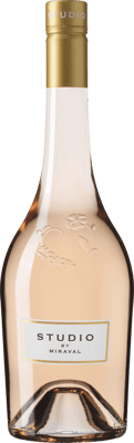 En glasflaska med Studio by Miraval Rosé 2021, en rosévin från Méditerranée i Frankrike