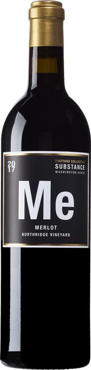 En lättare glasflaska med Charles Smith Vineyard Collection Stoneridge Vineyard Merlot, ett rött vin från Washington State i USA