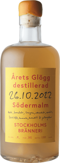 En flaska med Stockholms Bränneri Årets Glögg 2022, en glögg och Glühwein från Sverige