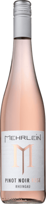 En lättare glasflaska med Mehrlein Pinot Noir Rosé, en rosévin från Rheingau i Tyskland