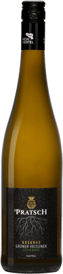 En lättare glasflaska med Piemonte Rosso Biologico, 2017, ett vitt vin från Österrike