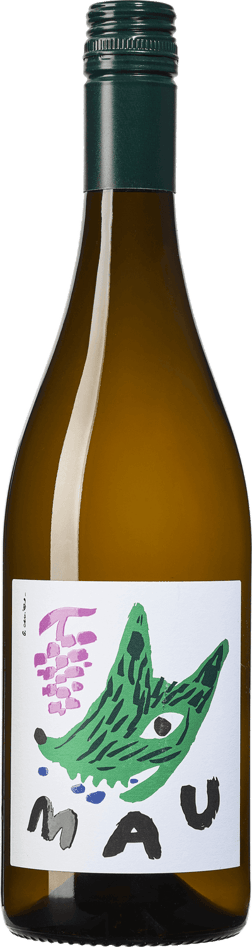 En lättare glasflaska med Leonardo Bussoletti Mau Grechetto 2023, ett vitt vin från Umbrien i Italien