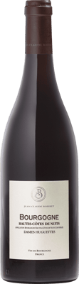 En glasflaska med Jean-Claude Boisset Bourgogne Hautes-Côtes de Nuits 2019, ett rött vin från Bourgogne i Frankrike