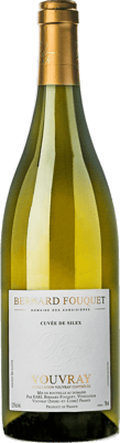 En glasflaska med Vouvray Cuvée de Silex Bernard Fouquet 2021, ett vitt vin från Loiredalen i Frankrike