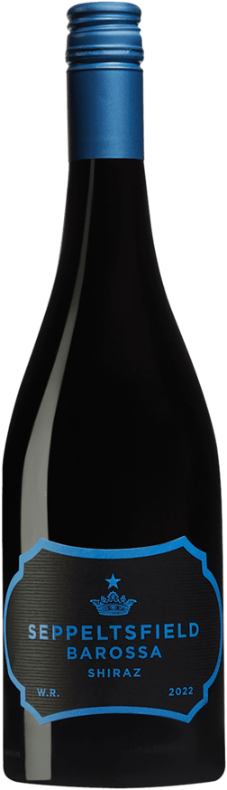 En glasflaska med Seppeltsfield Barossa Shiraz 2022, ett rött vin från South Australia i Australien