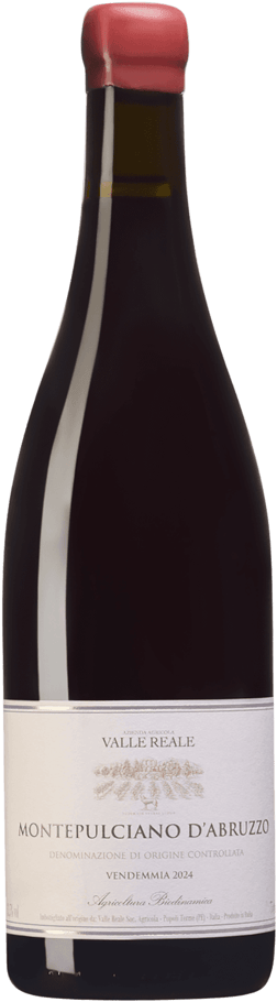 En glasflaska med Champagne Larmandier-Bernier Longitude Premier Cru Bdb Extra Brut, ett rött vin från Abruzzerna i Italien