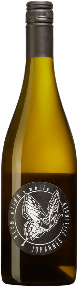 En lättare glasflaska med Johannes Zillinger Revolution White Maceration 2024, ett vitt vin från Weinland Österreich i Österrike