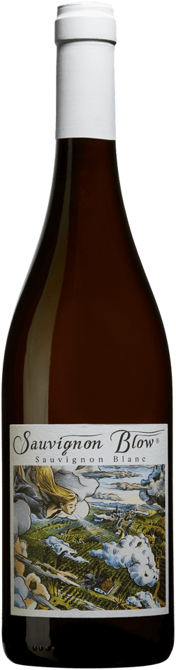 En glasflaska med Sauvignon Blow Sauvignon blanc 2021, ett vitt vin från Österrike