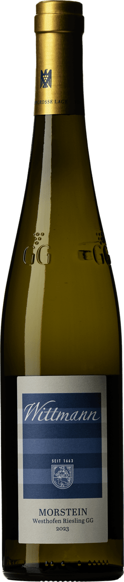 En lättare glasflaska med Bertani Soave Classico 2022, ett vitt vin från Rheinhessen i Tyskland