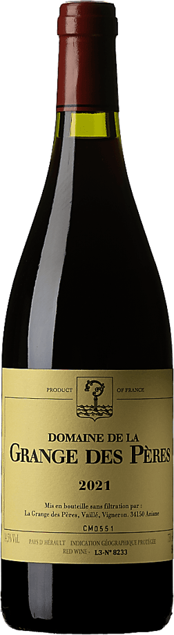 En glasflaska med Sandhi Central Coast Chardonnay 2022, ett rött vin från Languedoc-Roussillon i Frankrike
