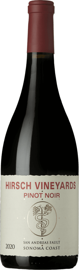 En glasflaska med Diebolt-Vallois Fleur de Passion 2013, ett rött vin från Kalifornien i USA